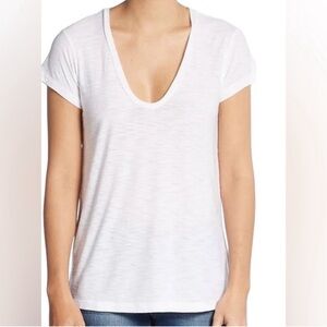 James Perse Scoop Neck White Tee Size 1 Small